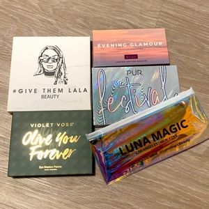 Eyeshadow palette and brushes makeup lot